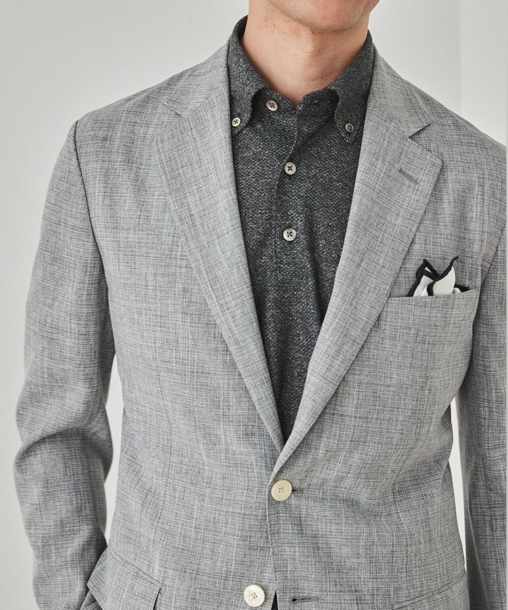 GOTAIRIKU 麻混・襟しっかり【洗える/通気性】ノルマンディーリネン ボタンダウンポロシャツ(25年モデル) 