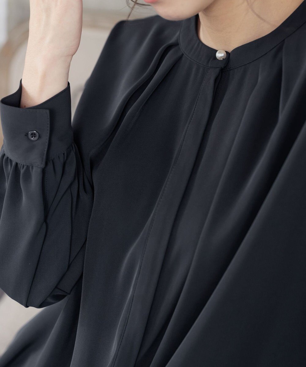 Tiaclasse L 【洗える】とろみシャツチュニック 