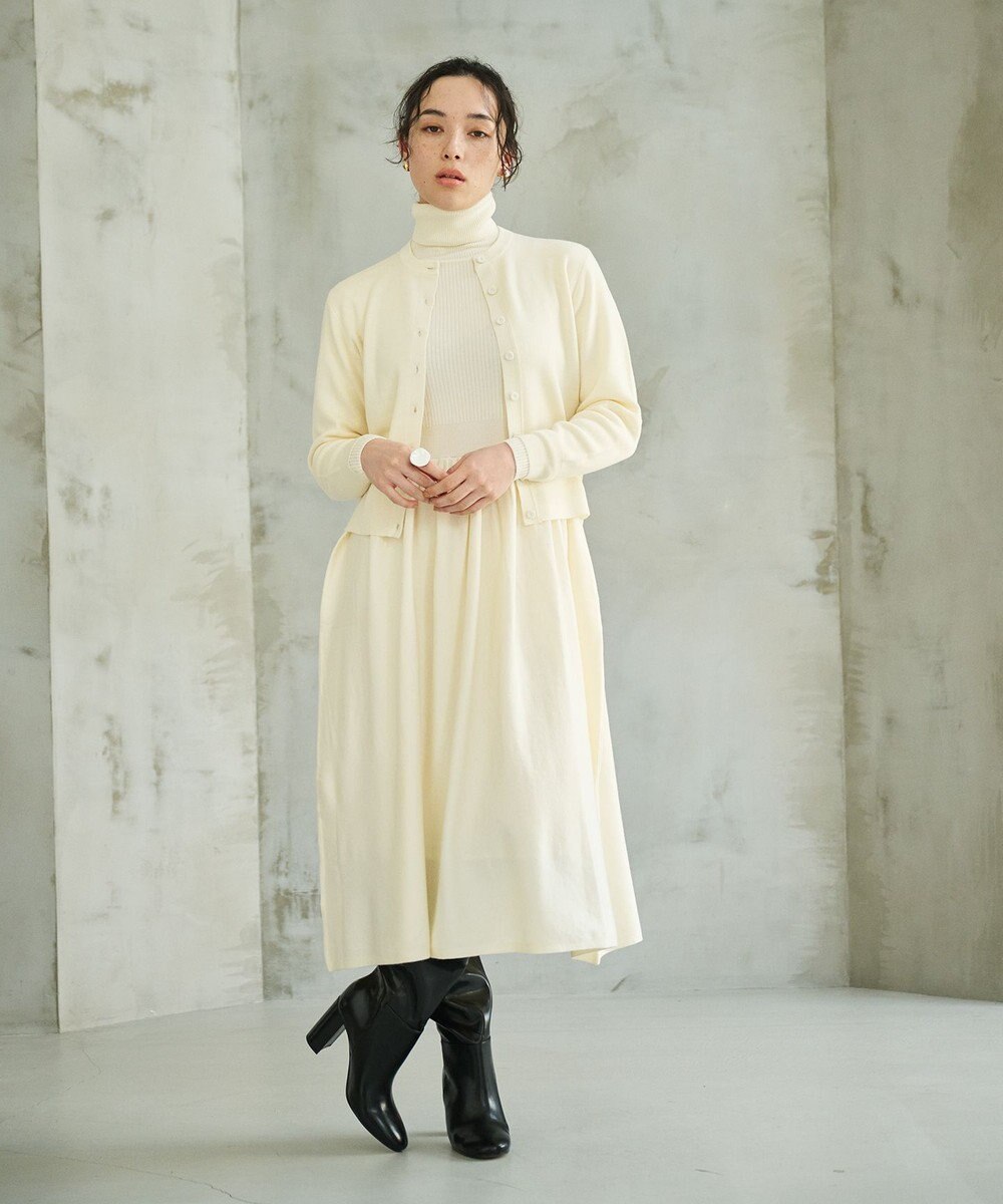 #Newans 【カシミヤ混】フィット＆フレアニットワンピース 