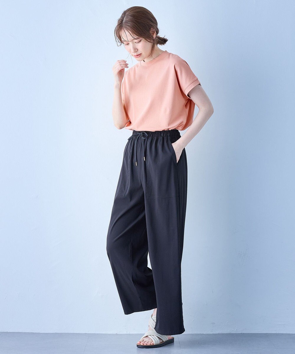 ANY 【UVケア/接触冷感】モックネックフレンチスリーブＴシャツ 