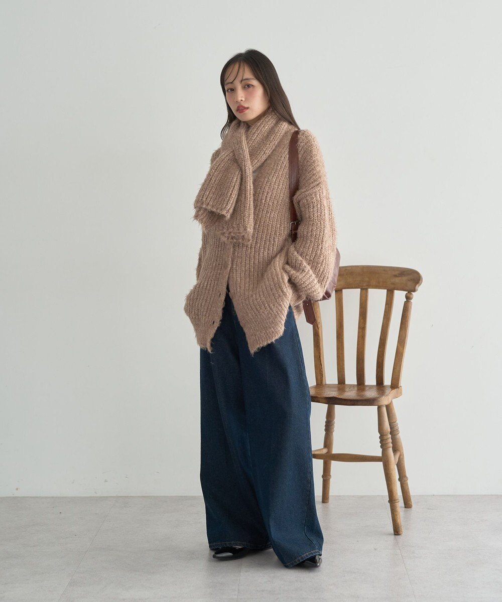 earth music&ecology 【予約】カラーミックスシャギーカーディガン 