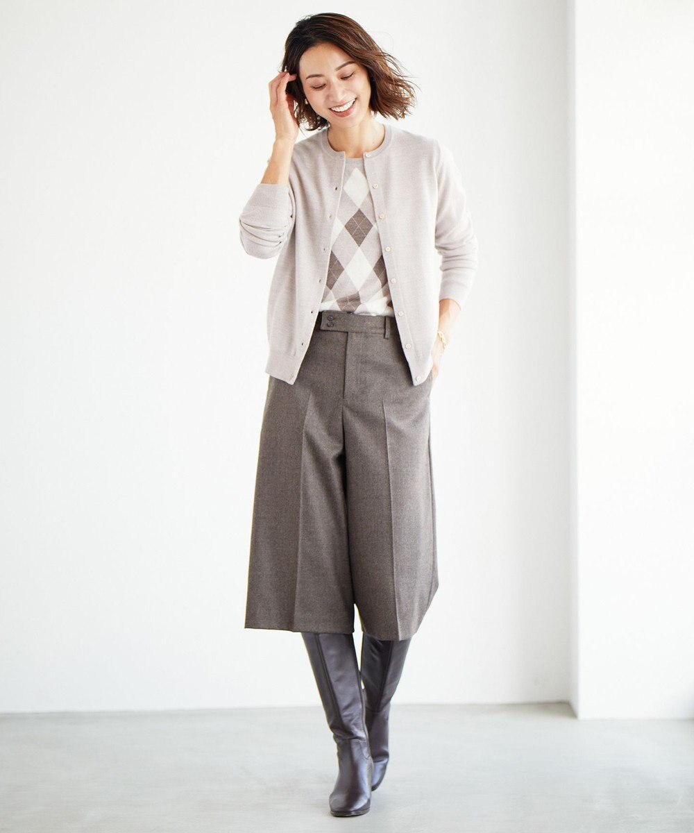 J.PRESS LADIES 【洗える】フラノハンドウォッシュ キュロット パンツ 