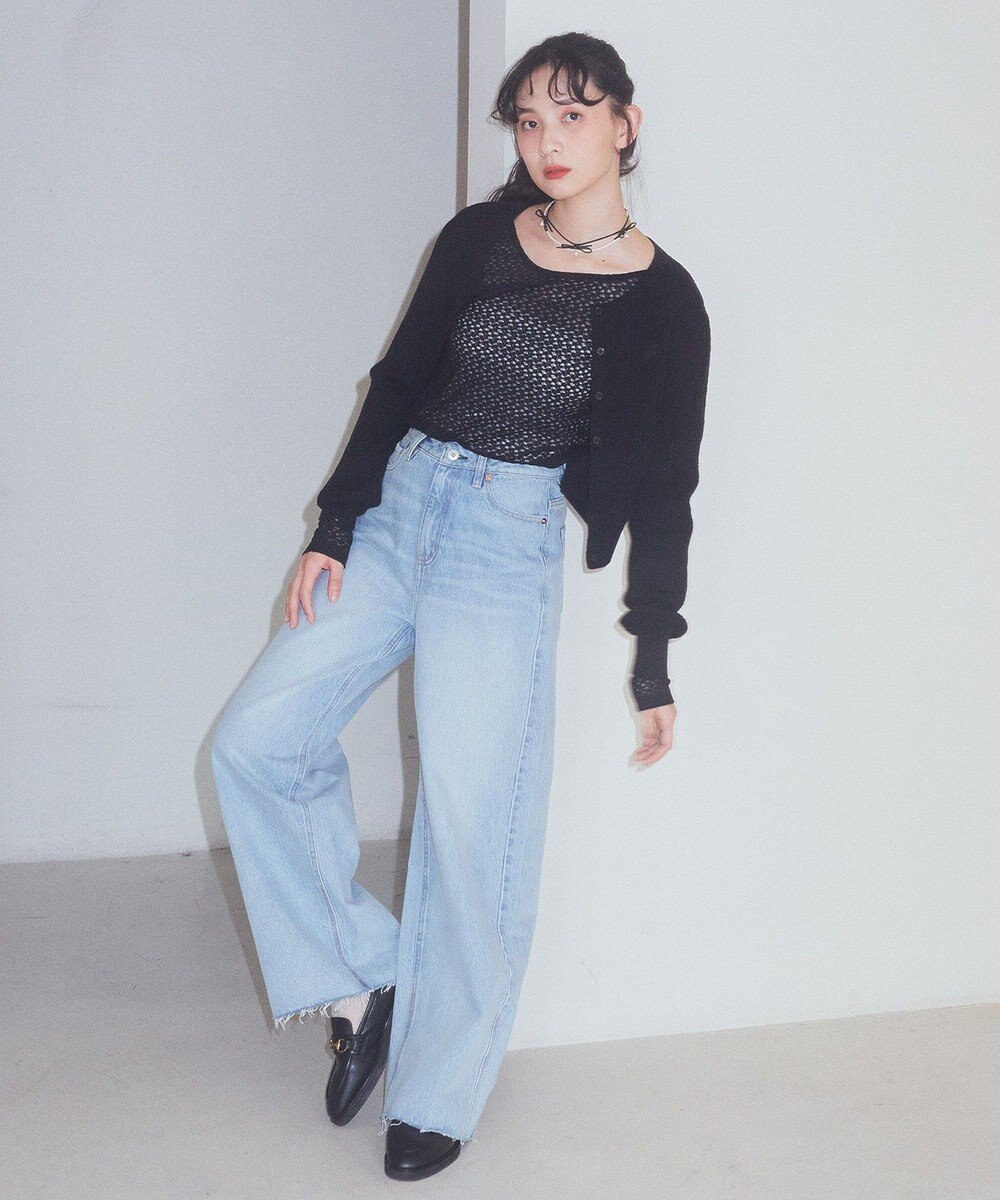 earth music&ecology ミニケーブルコンパクトカーディガン 