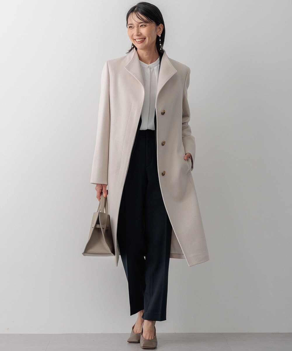 23区 【洗える】ウールライクカルゼ テーパードパンツ 