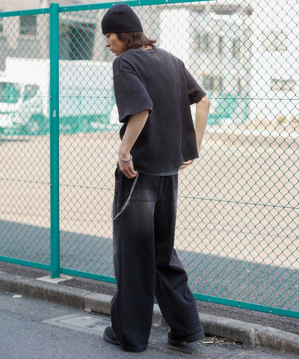 WEGO 【ユニセックス着用ITEM/MLサイズ展開】ワッフルヘンリーネックT（SS） 