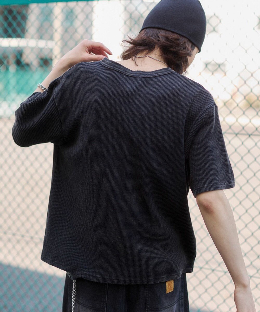 WEGO 【ユニセックス着用ITEM/MLサイズ展開】ワッフルヘンリーネックT（SS） 