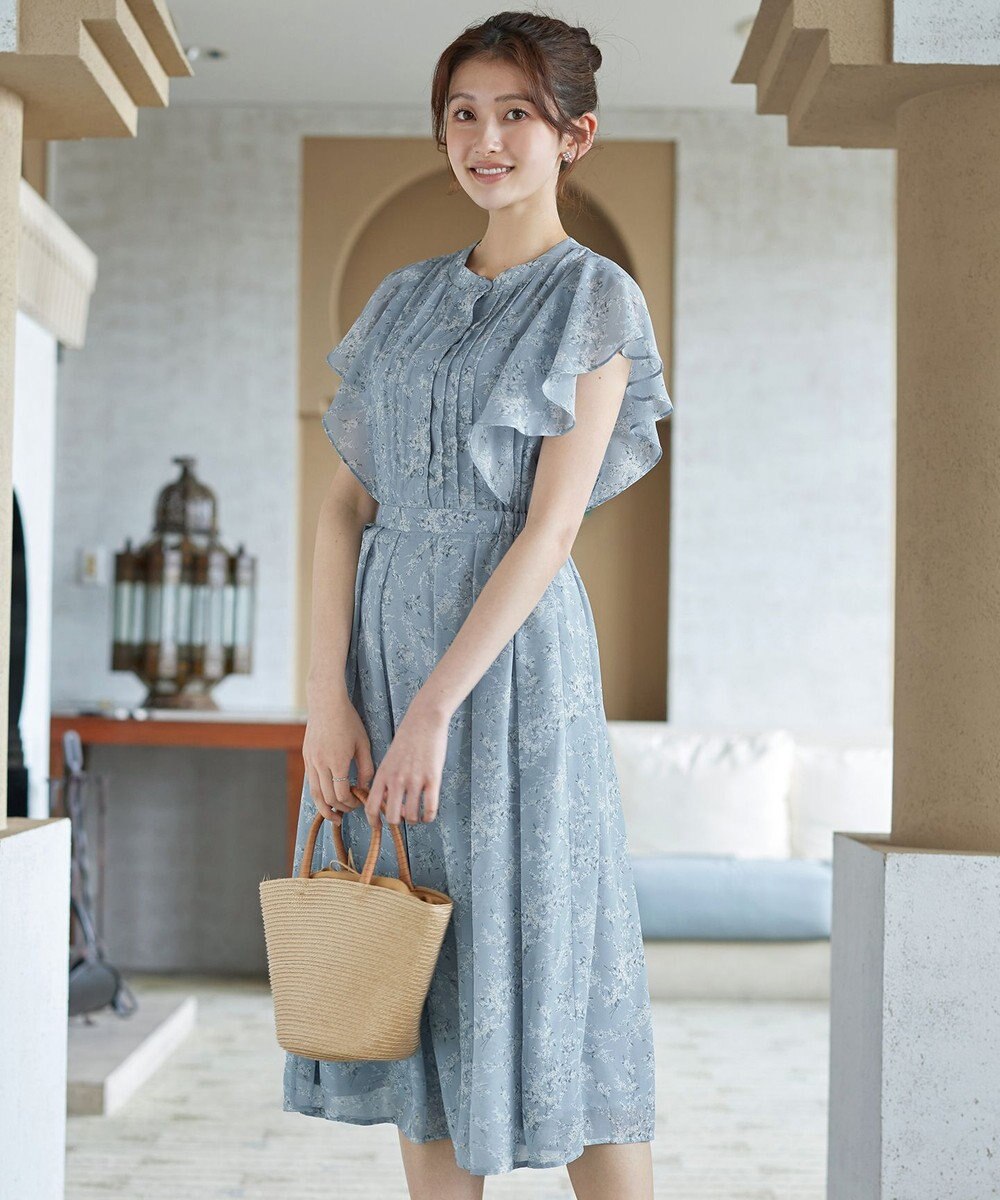 Tiaclasse L 【新色追加】フレアスリーブワンピース 