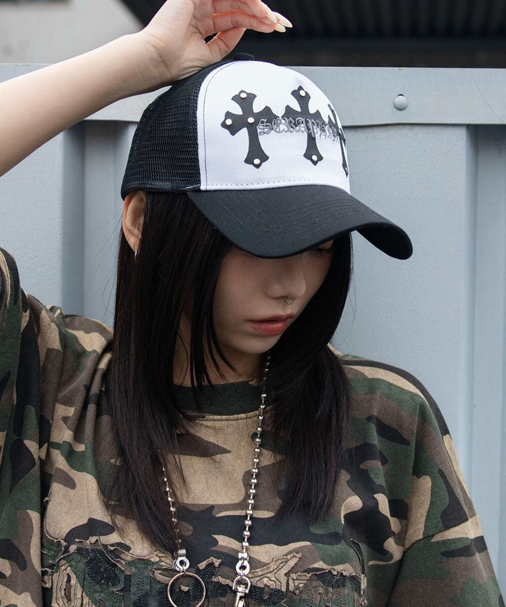 WEGO クロススタッズメッシュキャップ 