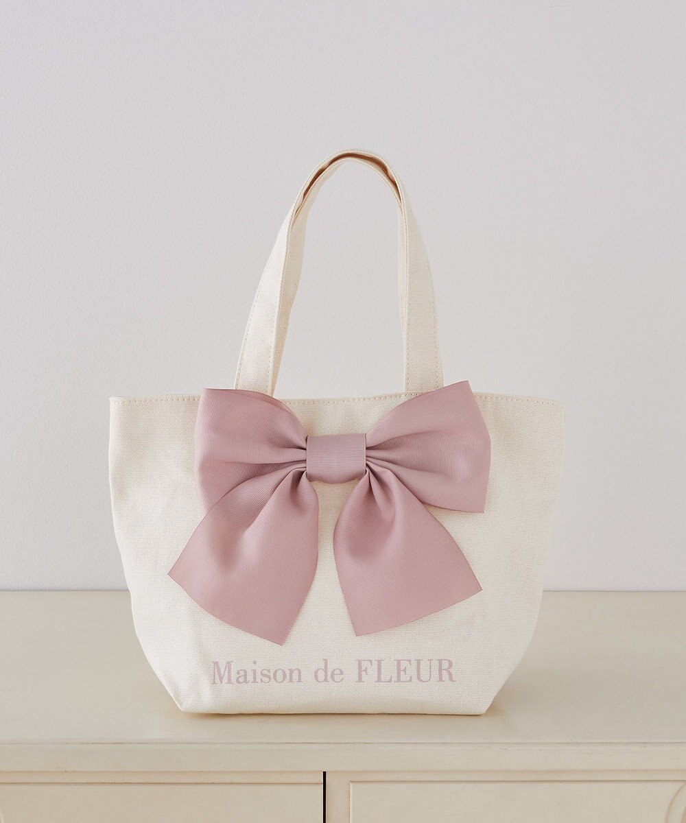 Maison de FLEUR EC限定 リボンキャンバストートバッグ 