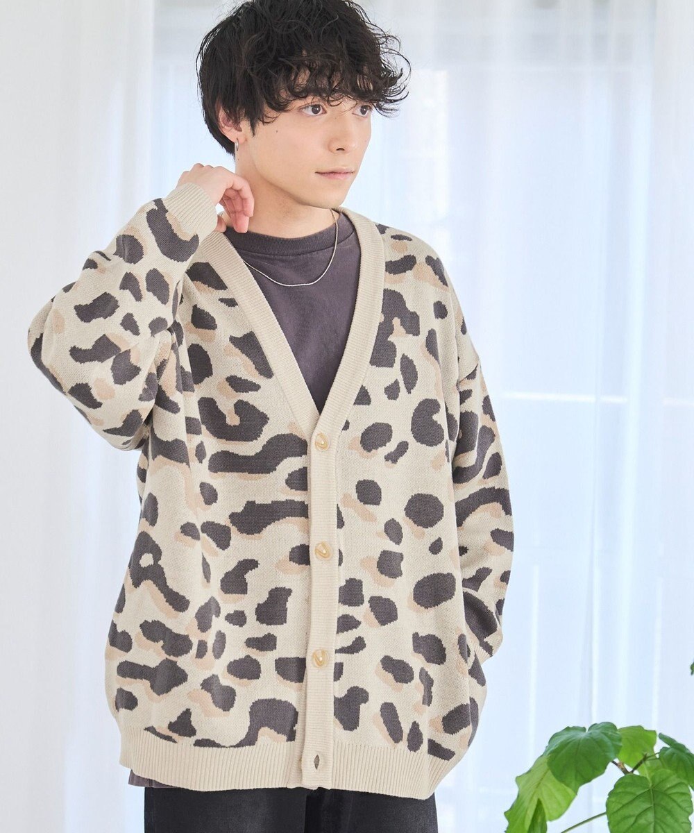 WEGO オーバーフィットパターンカーディガン 