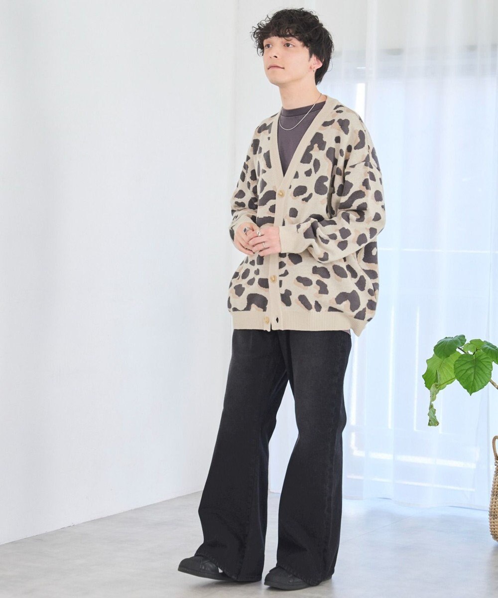 WEGO オーバーフィットパターンカーディガン 