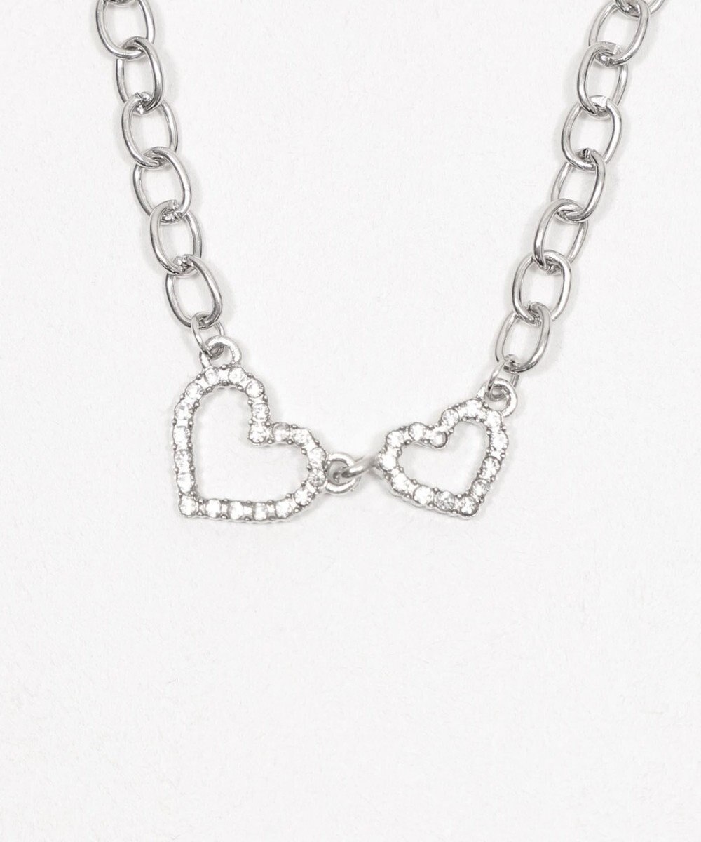 WEGO Lラインストーンダブルモチーフネックレス 