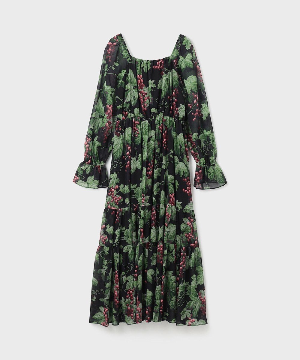 GRACE CONTINENTAL グレーププリントティアードワンピース 