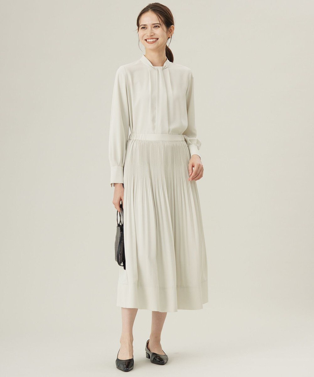 自由区 S 【セットアップ対応・洗える】ライトサテンプリーツ スカート 