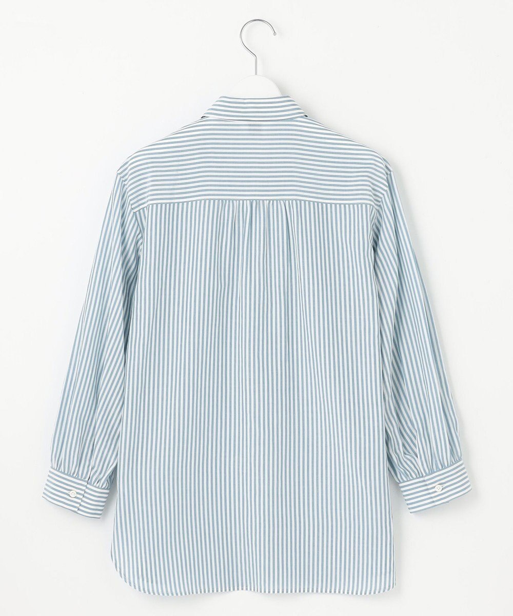 J.PRESS LADIES 【洗える】コットンアセVis ストライプ シャツカラー ブラウス 