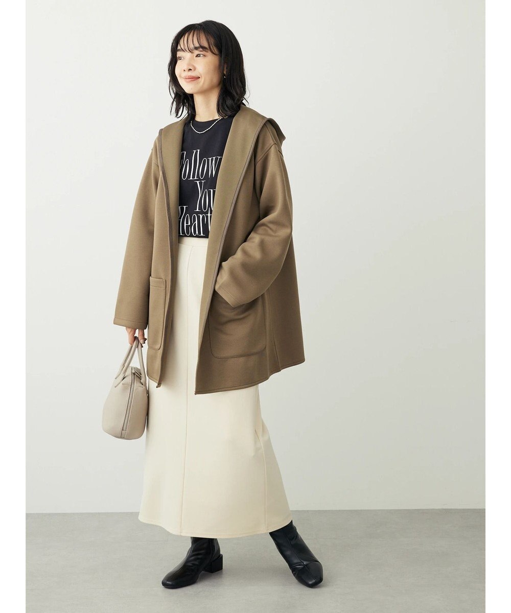 Green Parks ポンチフード付きカットカーディガン 