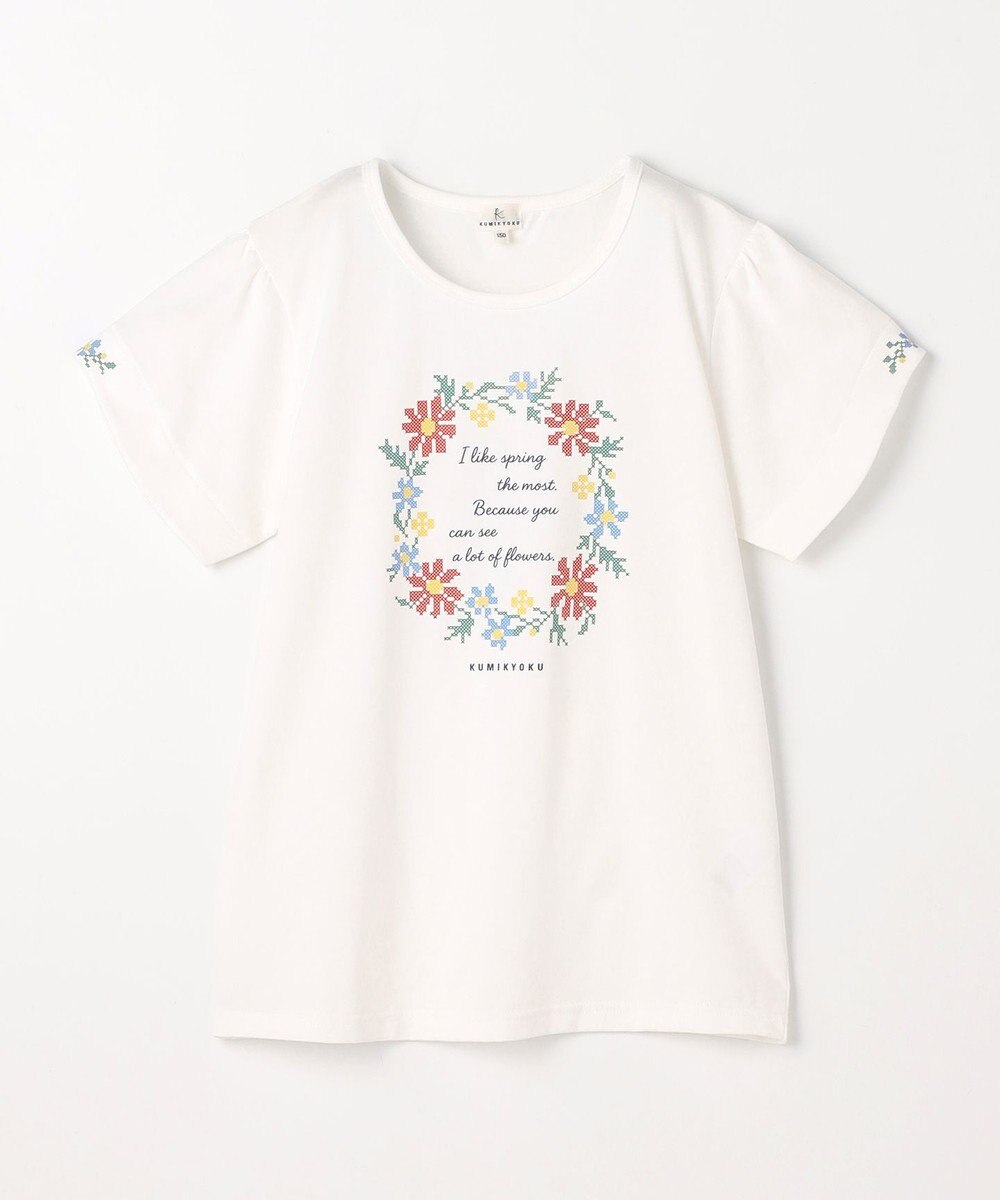 組曲 KIDS 【150-160㎝】 フラワーリースTeeシャツ 
