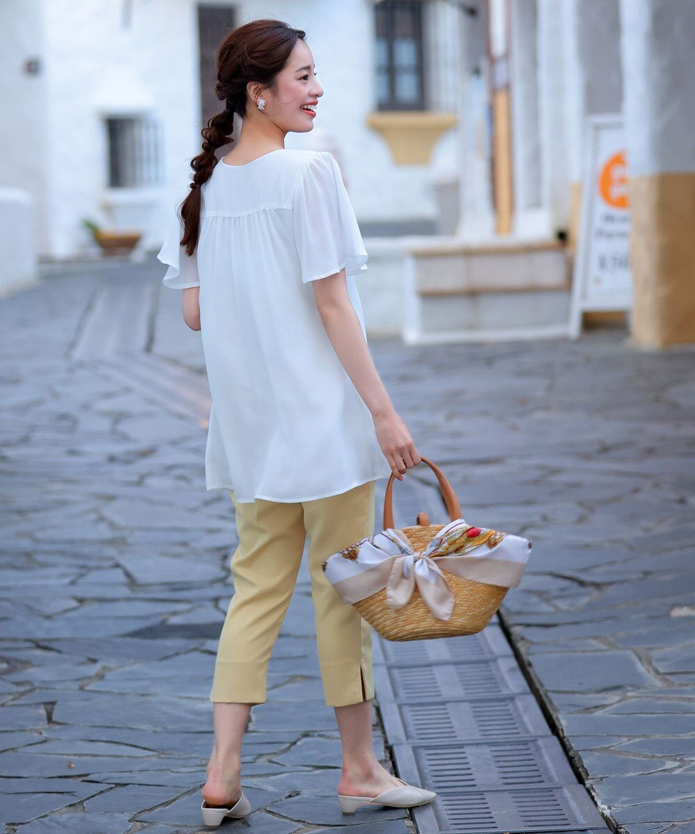 Tiaclasse L 【洗える】スリットテーパードパンツ 