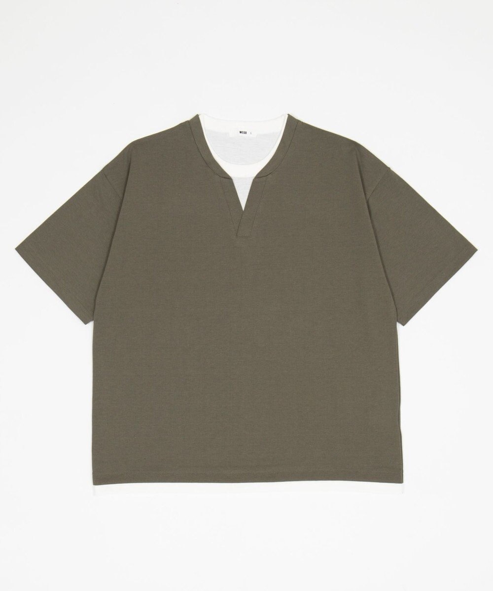 WEGO 【ユニセックス着用ITEM】キーネックフェイクレイヤードT（SS） 