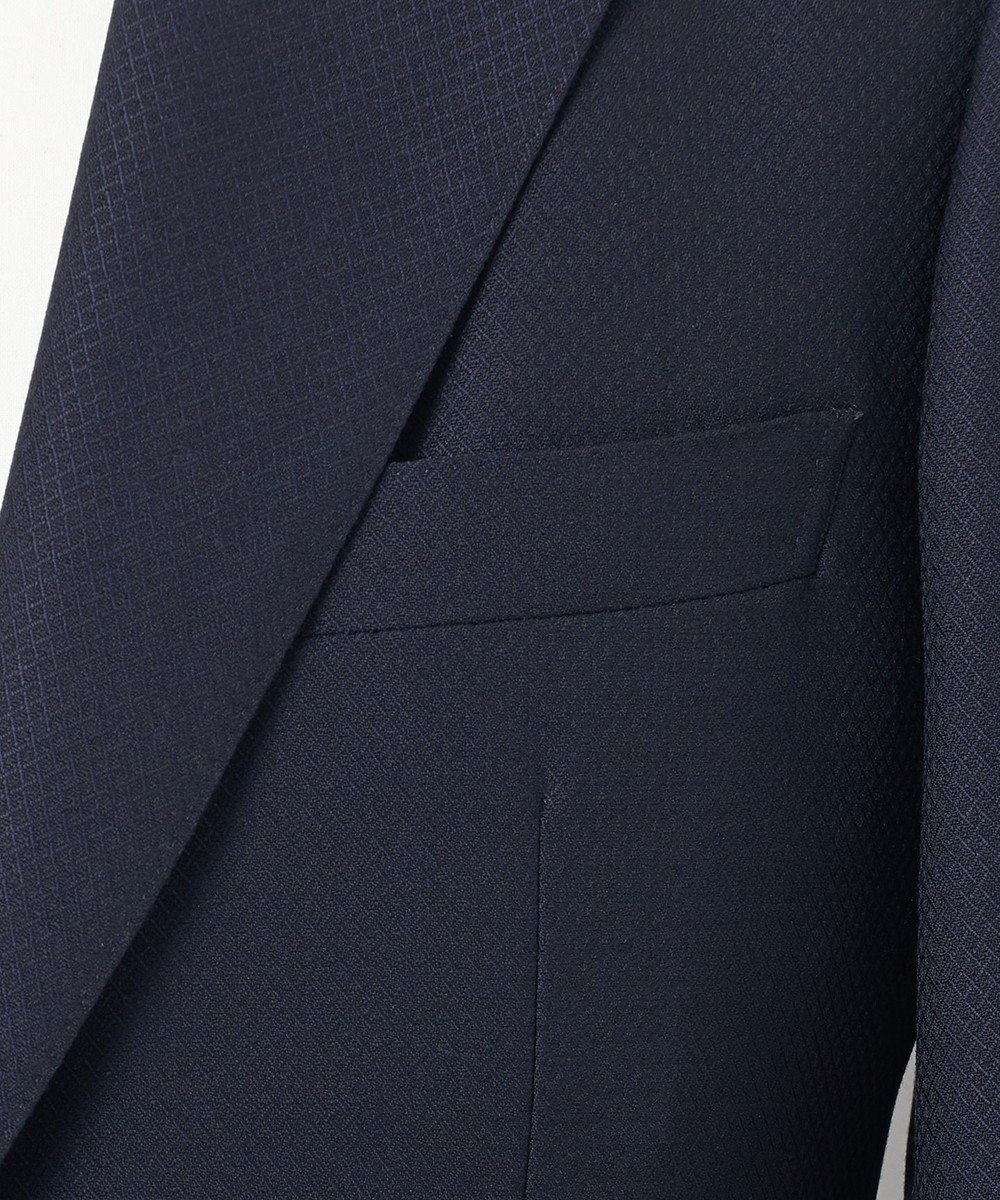 GOTAIRIKU 【御幸毛織】ドライスピナーツイルストレッチスーツ_ネイビー格子 