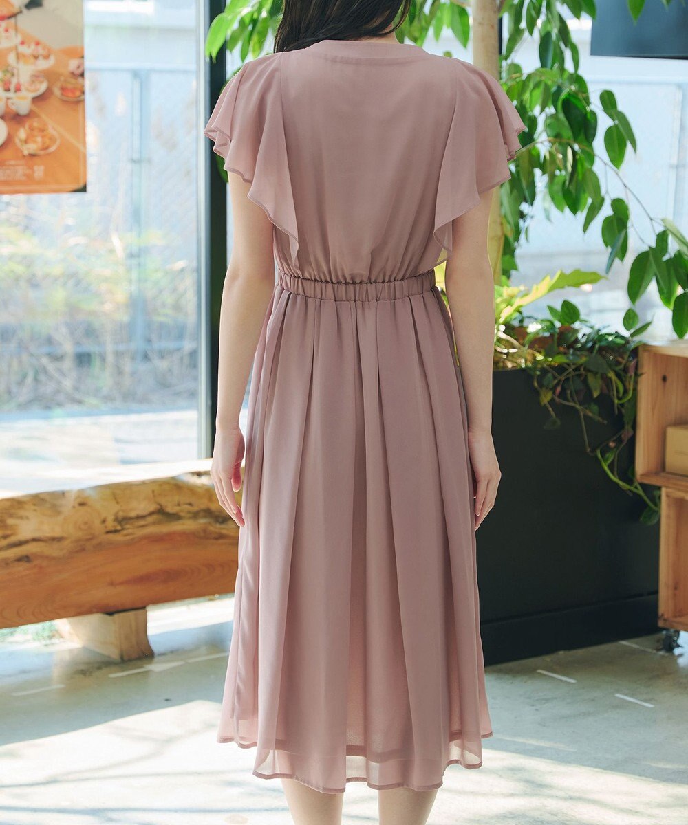 Tiaclasse L 【新色追加】フレアスリーブワンピース 