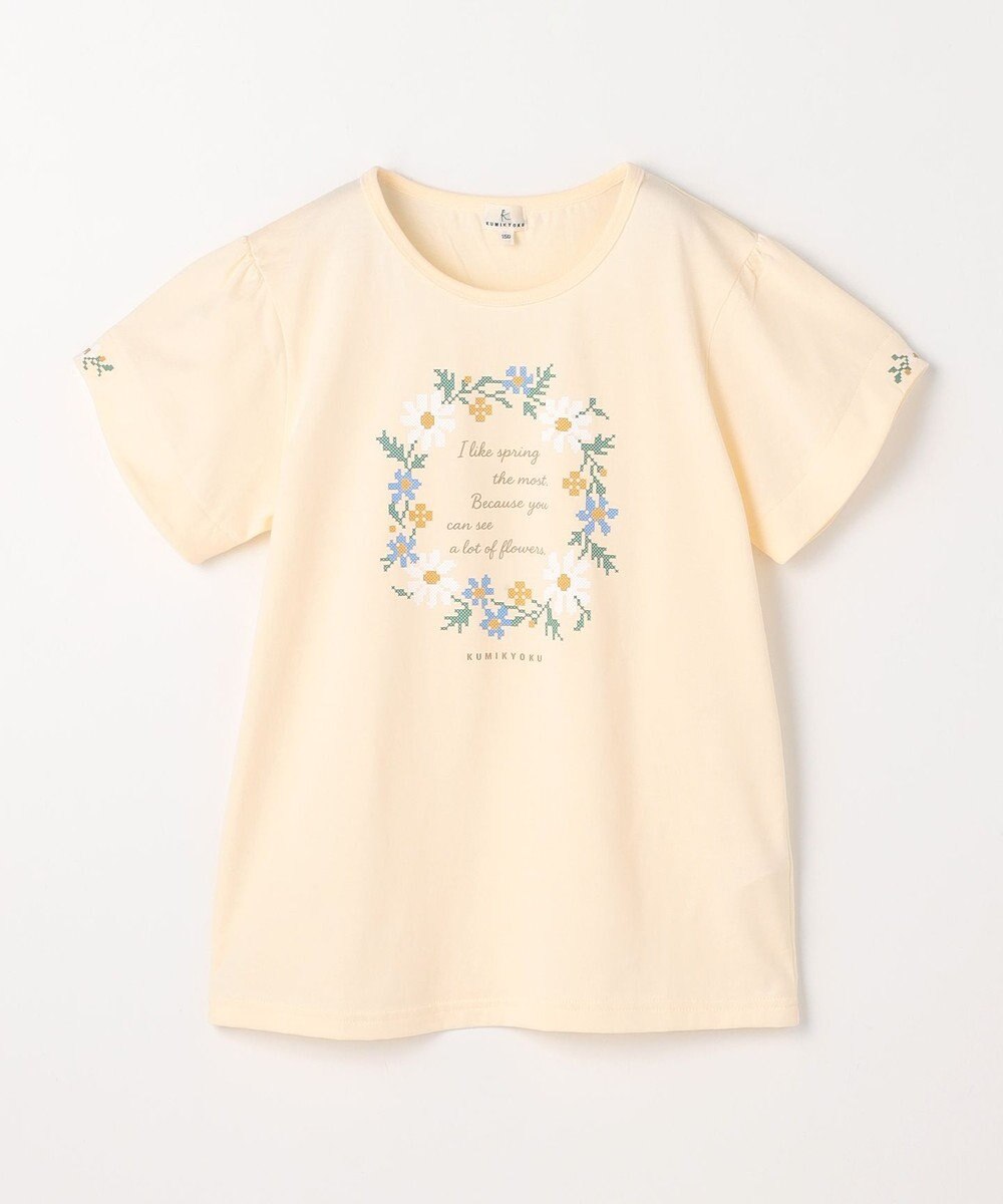 組曲 KIDS 【150-160㎝】 フラワーリースTeeシャツ 