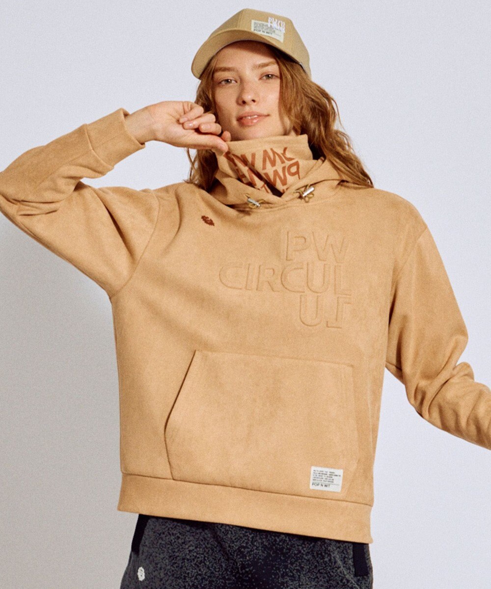 PW CIRCULUS 2025 NEW！【手洗い洗濯可】【WOMEN】スエードライク デタッチャブルフーディ ゴルフウェア レディース 