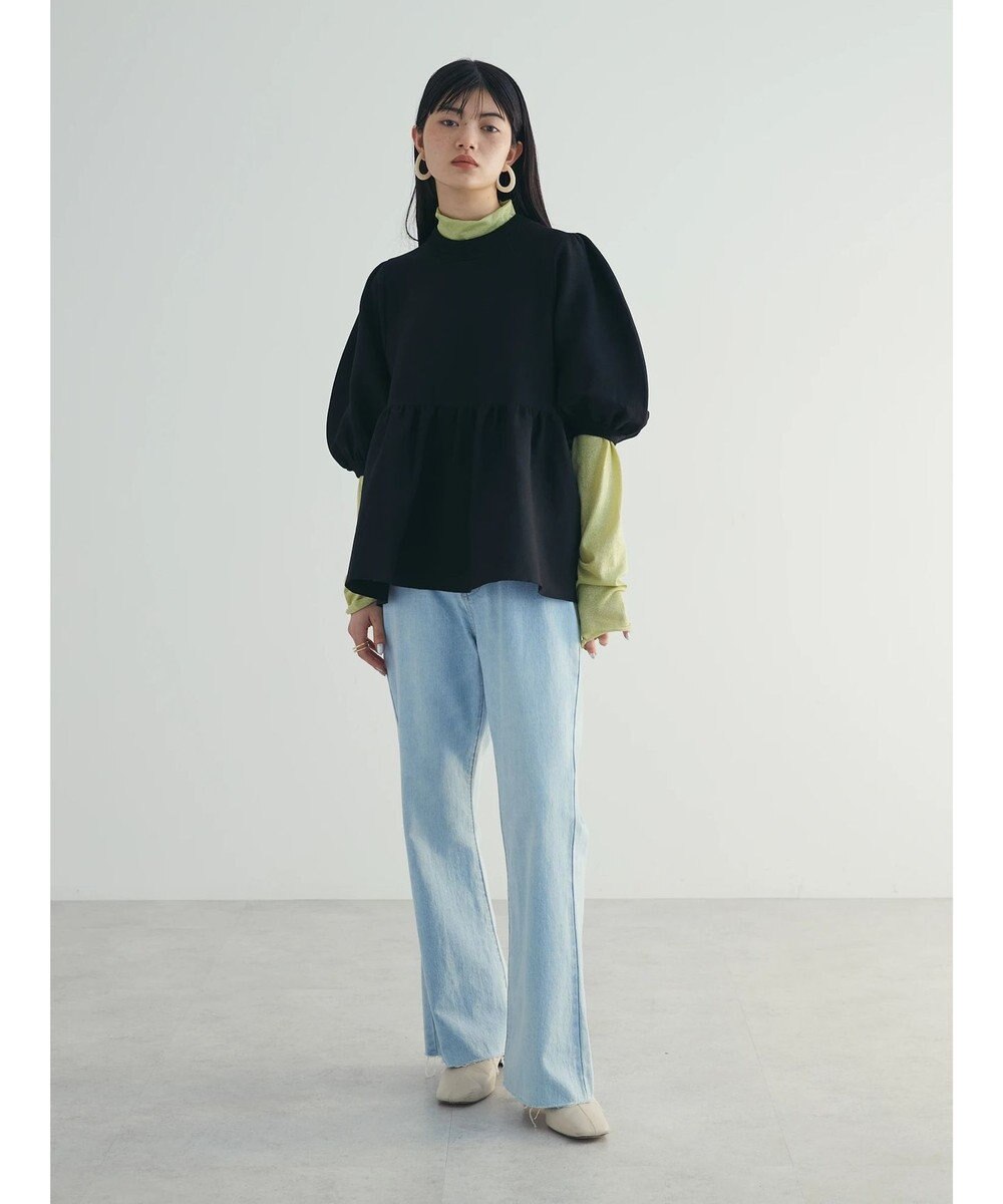 Green Parks armonia. ウエストギャザー袖ボリュームニット 