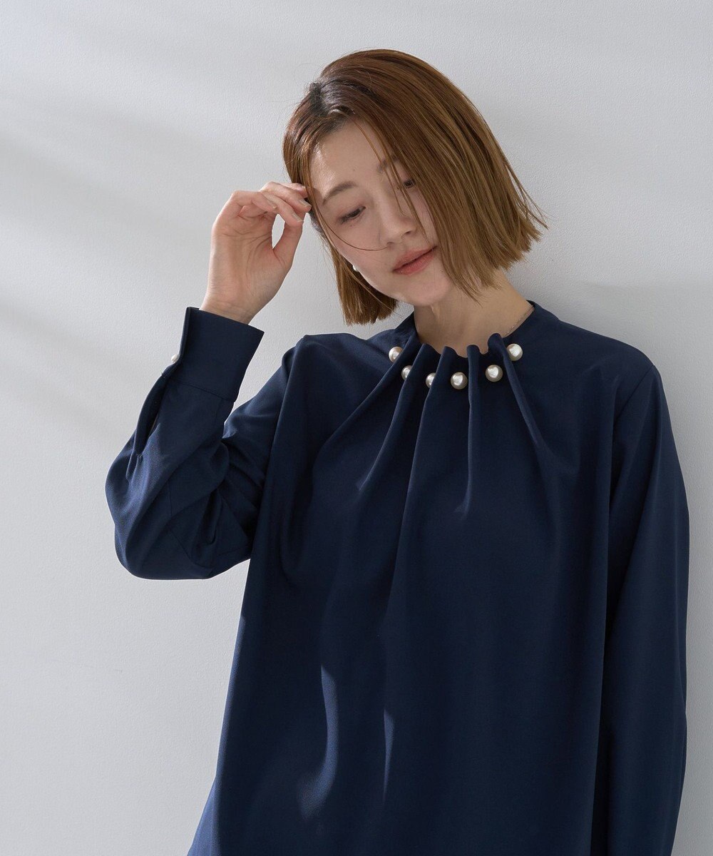 YECCA VECCA パールタックブラウス 