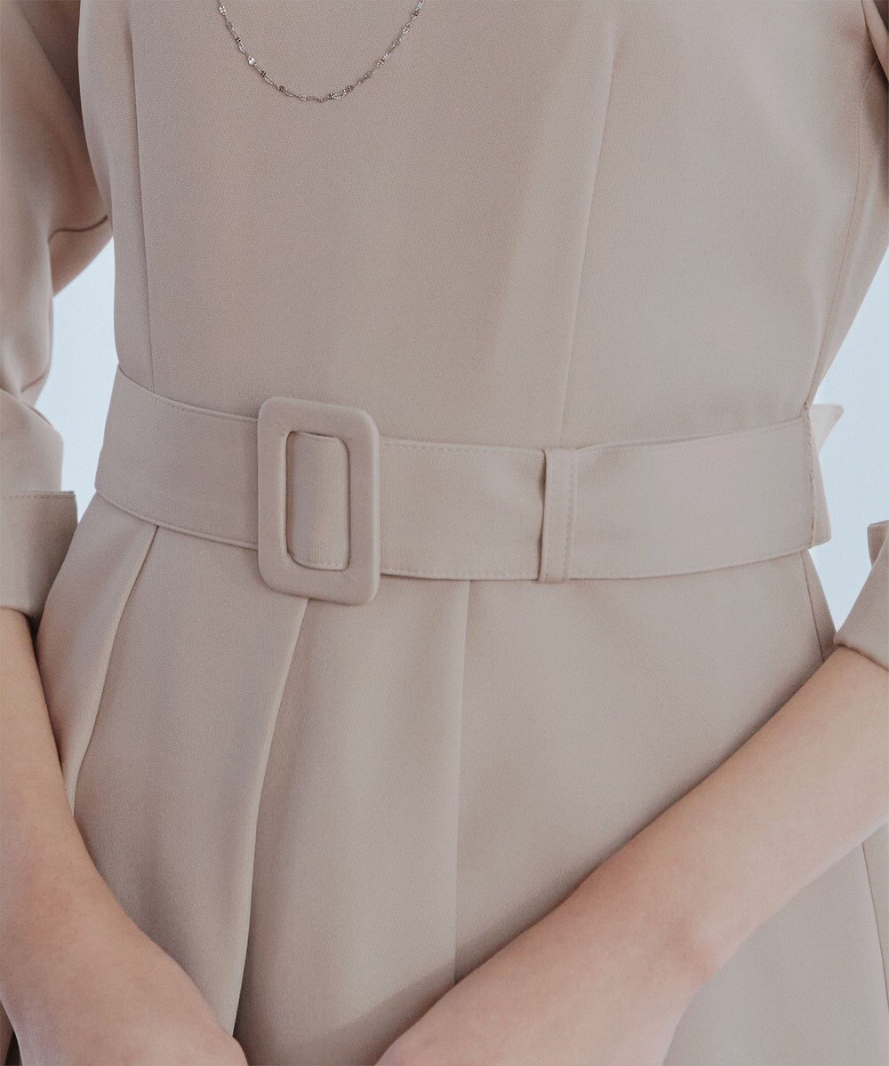 Tiaclasse 【3WAY】リボンブローチ＆ベルト付きフレアワンピース 