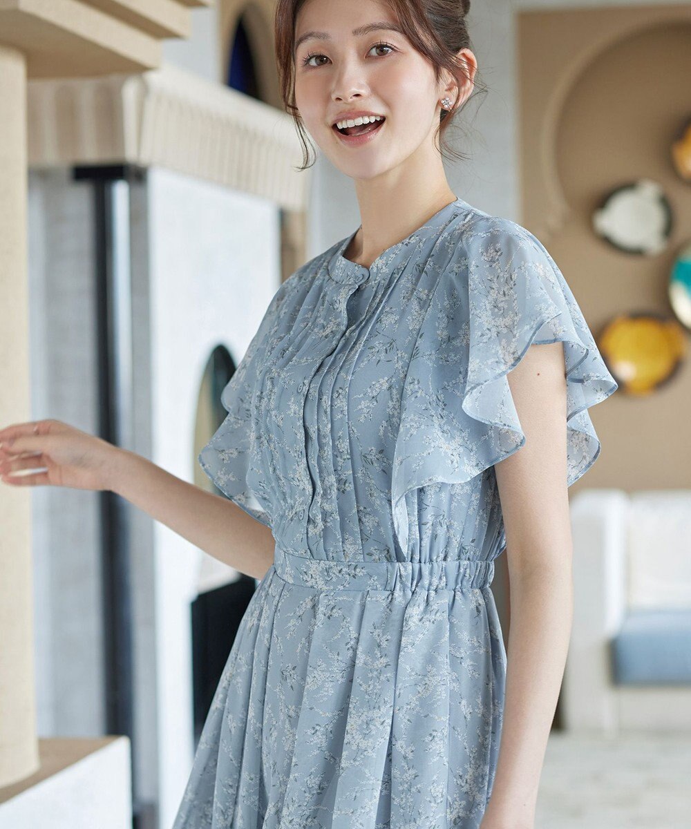 Tiaclasse L 【新色追加】フレアスリーブワンピース 