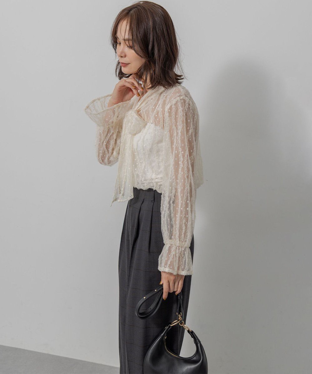 組曲 【前後着用可】チュールフリル ブラウス 