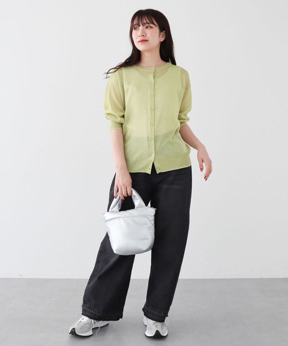 Green Parks ２ｗａｙ　７分袖ブライトシアーニットプルオーバー 