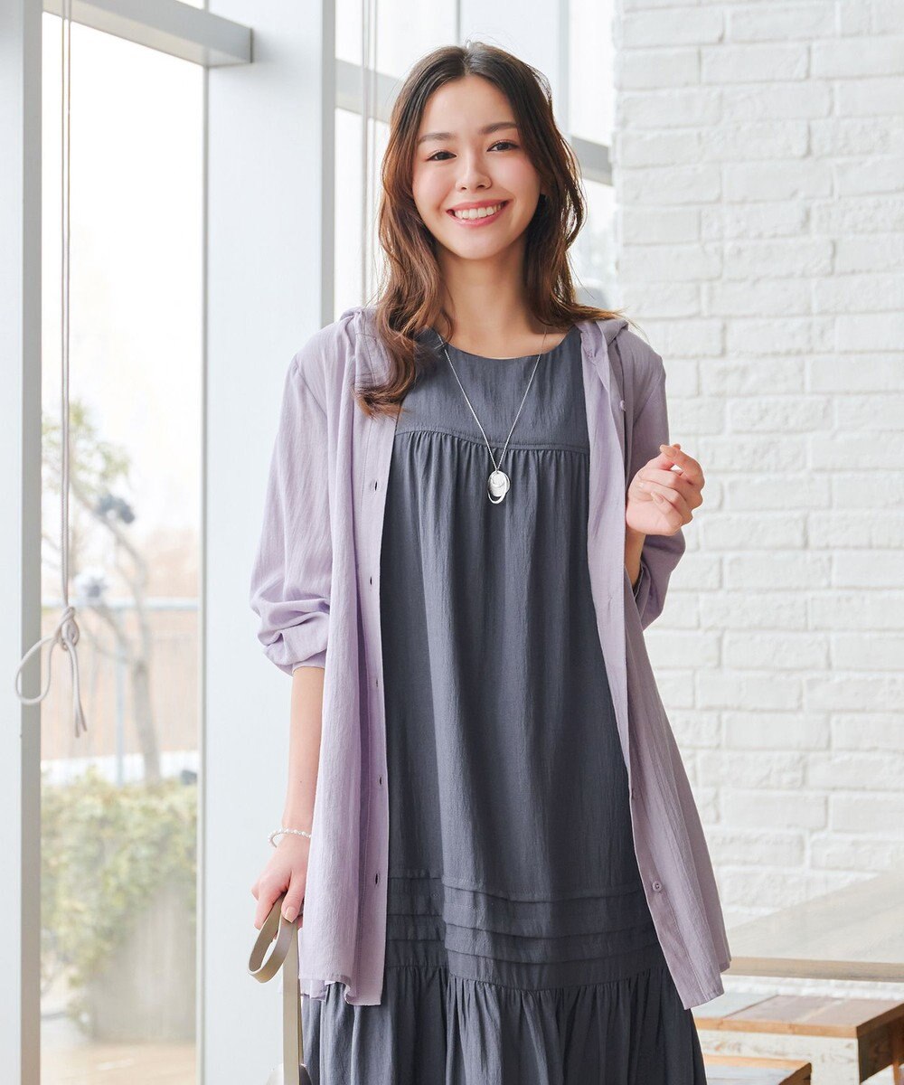 Tiaclasse 【洗える】フード付きフレアチュニック 