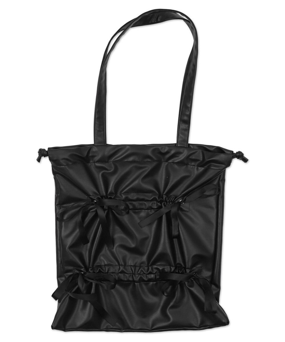 WEGO ドロストリボンギャザートート 