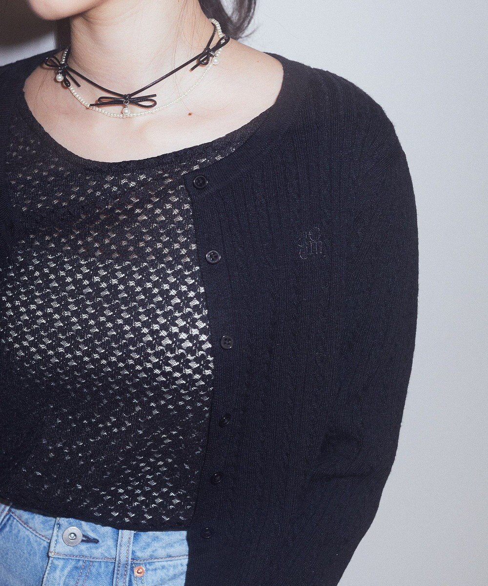 earth music&ecology ミニケーブルコンパクトカーディガン 