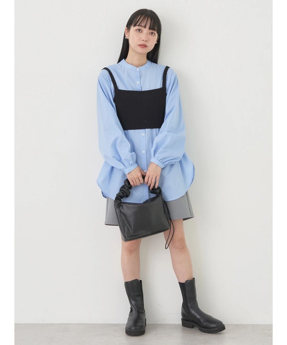 earth music&ecology ＳＥＴ２点ニットビスチェ＋ノーカラーシャツ 