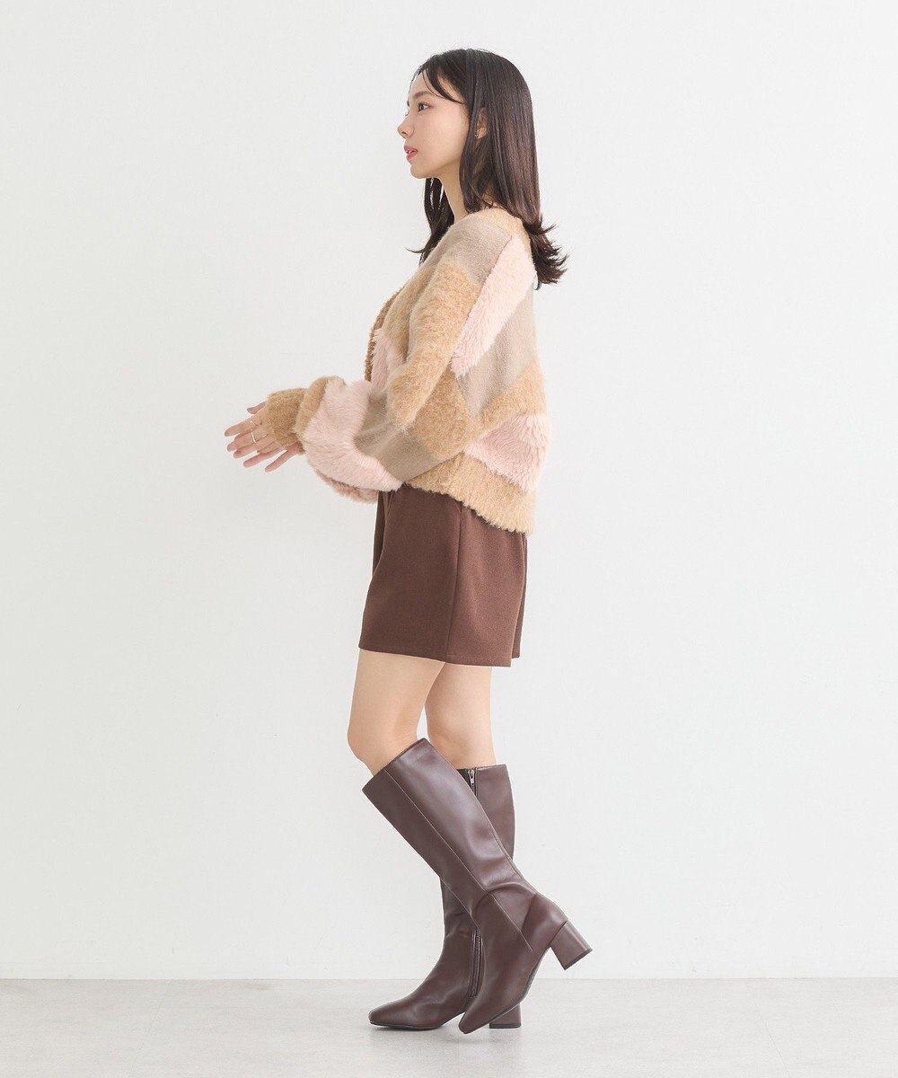 earth music&ecology フェザーミックスインターシャカーディガン 