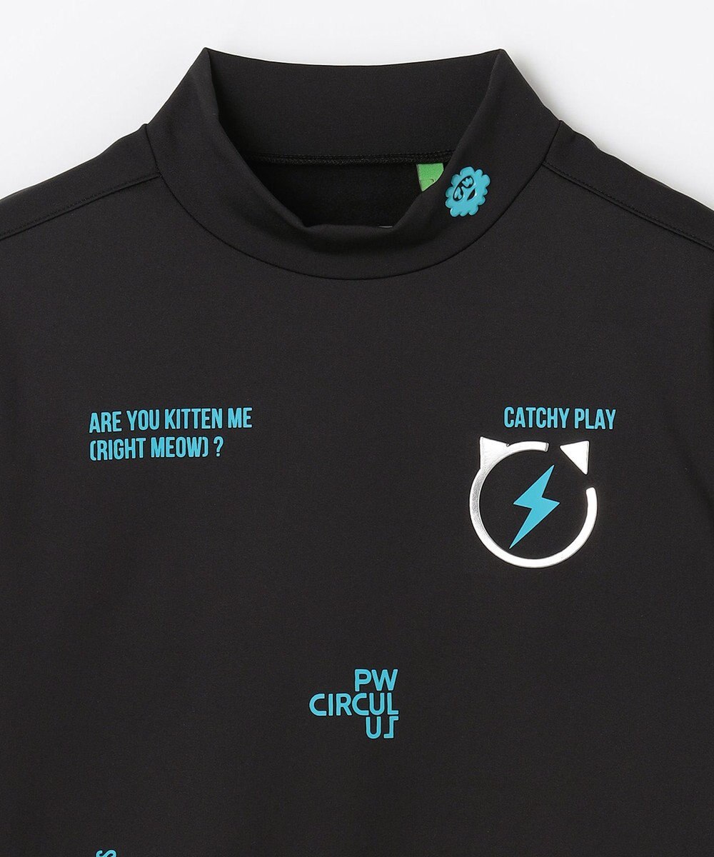 PW CIRCULUS 【裏起毛であたたか】【WOMEN】CATモチーフ  裏起毛ロングスリーブモックネックT   ゴルフウェア レディース 