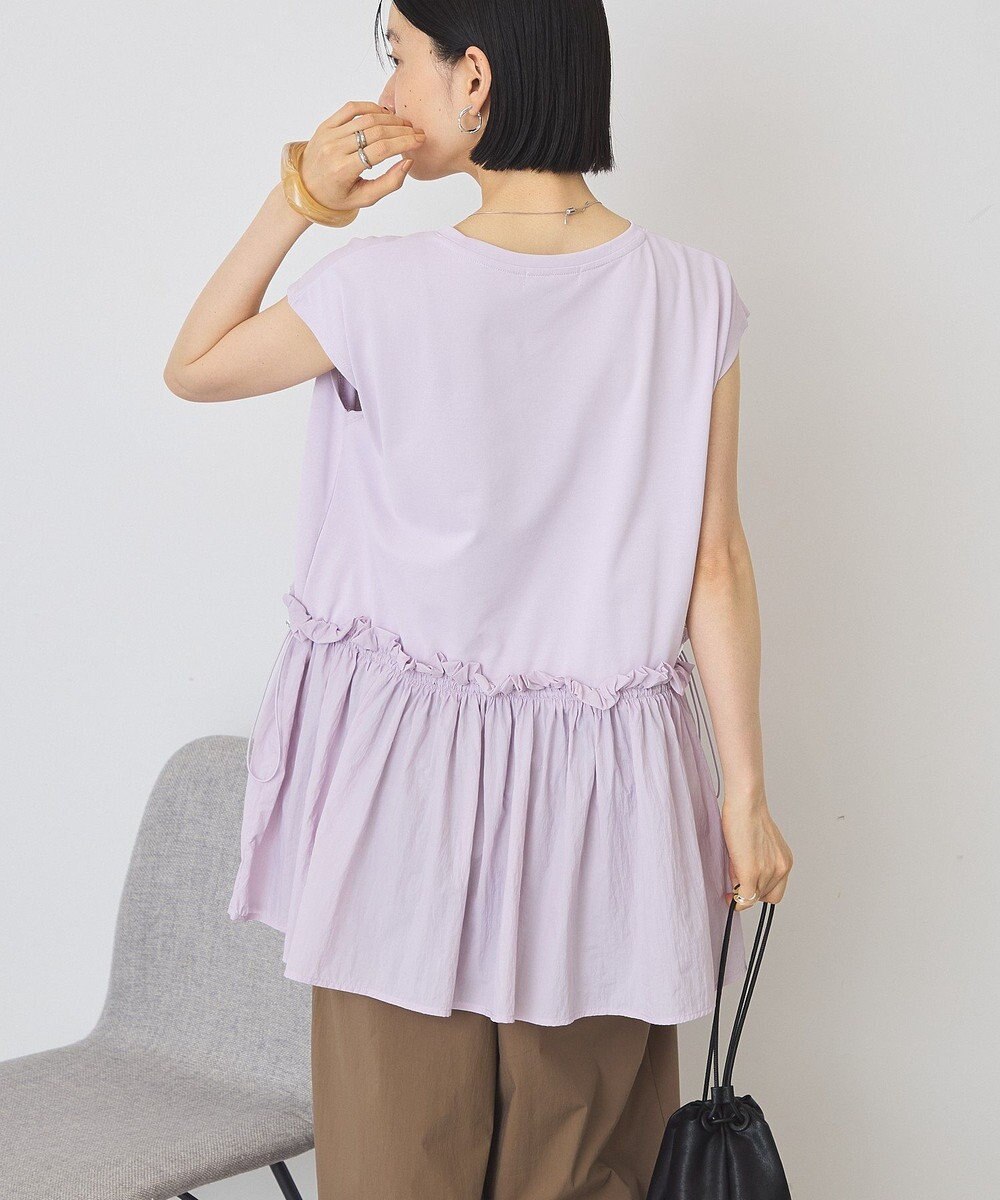 AMERICAN HOLIC 汗染み防止・異素材ペプラムプルオーバー 