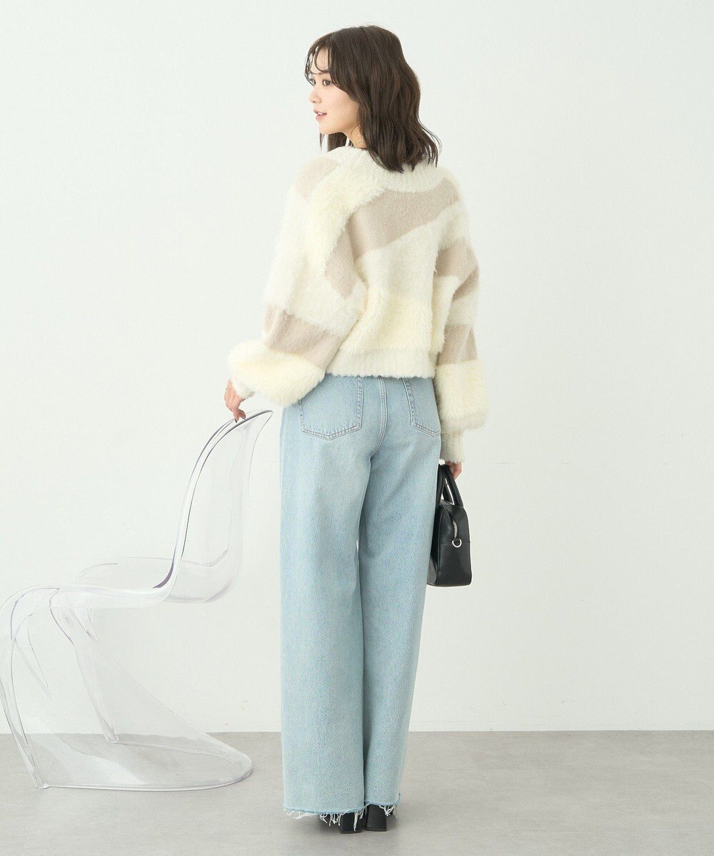 earth music&ecology フェザーミックスインターシャカーディガン 