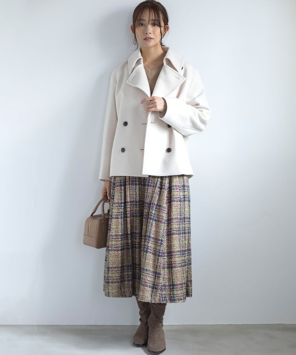 組曲 ギミックチェックツイードスカート 