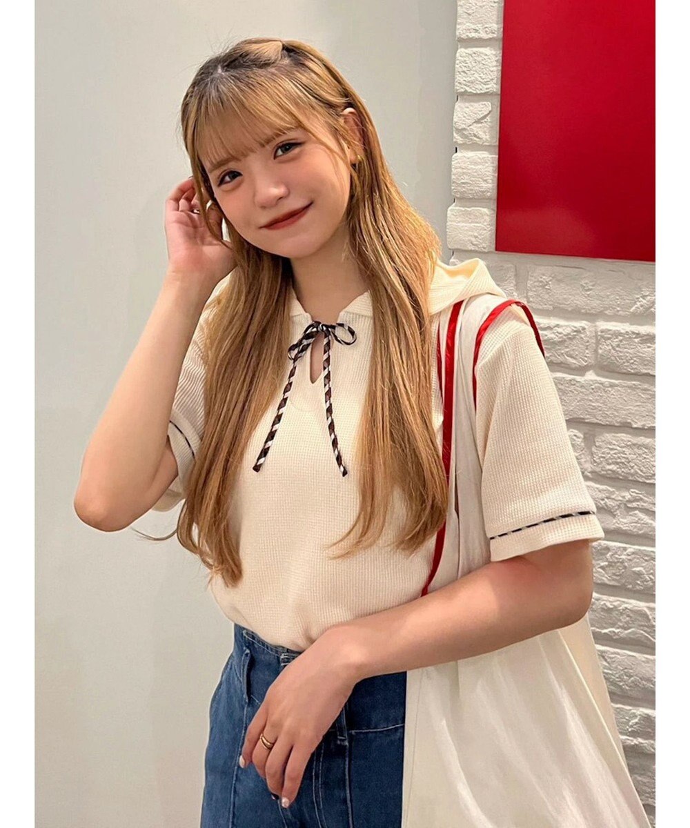 Green Parks チェックポイントワッフルプルオーバー 