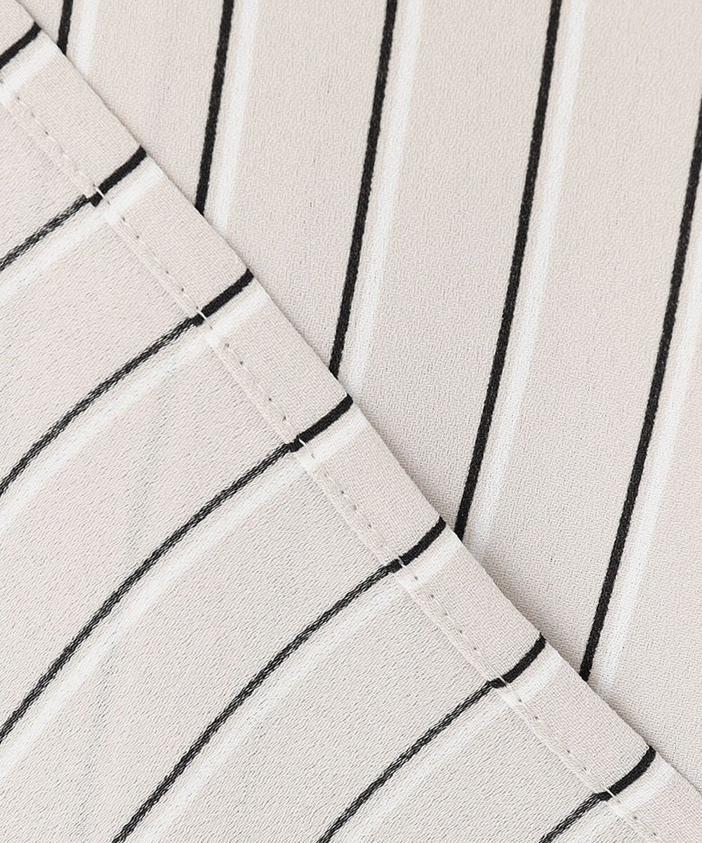 23区 バックサテンアムンゼン ストライプ プリント ブラウス 