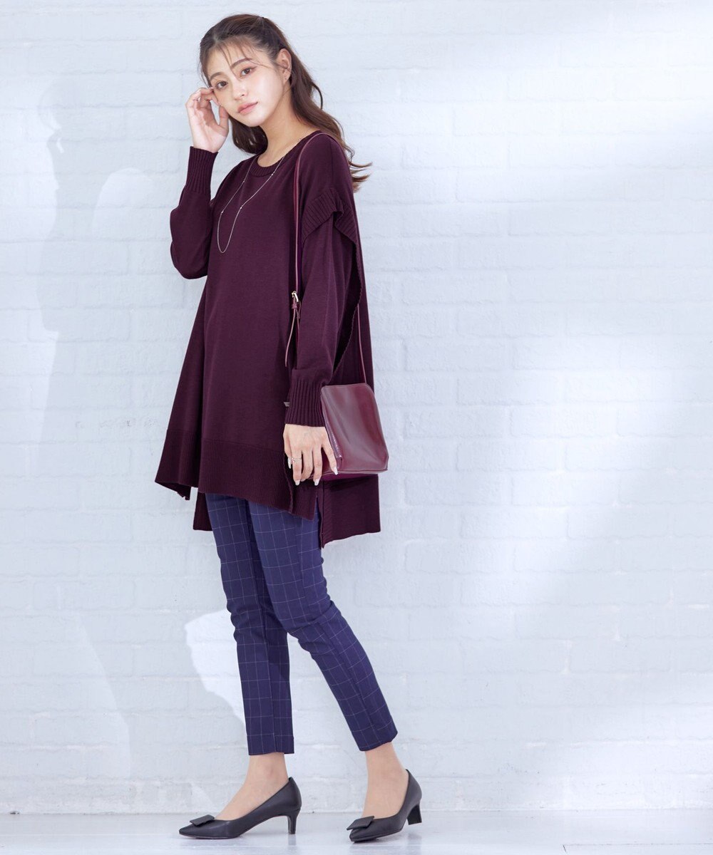 Tiaclasse 【洗える】重ね着風大人ニットチュニック 