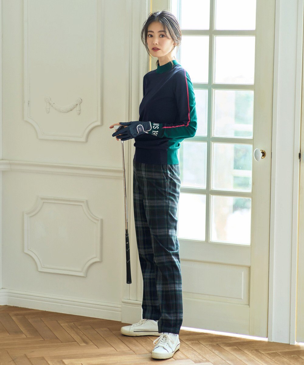 23区GOLF 【WOMEN】レーヨンストレッチカラーブロックニット 
