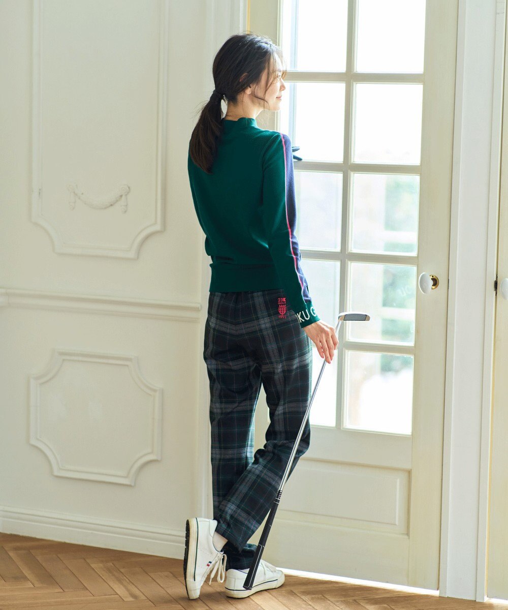 23区GOLF 【WOMEN】レーヨンストレッチカラーブロックニット 