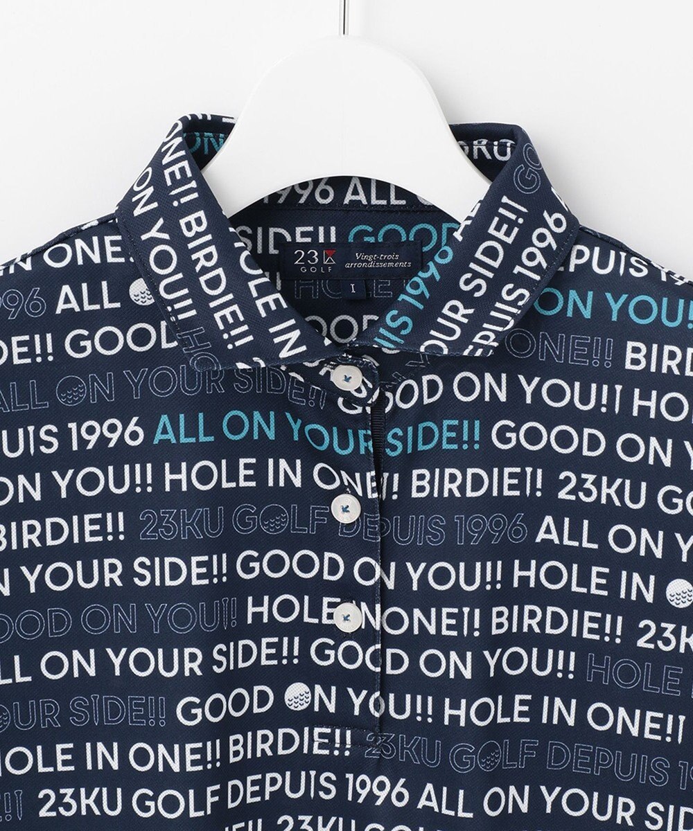 23区GOLF 【WOMEN】【吸水速乾/UVケア】ロゴプリント カノコ 半そで ポロシャツ 