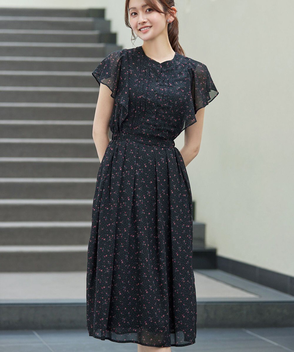 Tiaclasse L 【新色追加】フレアスリーブワンピース 