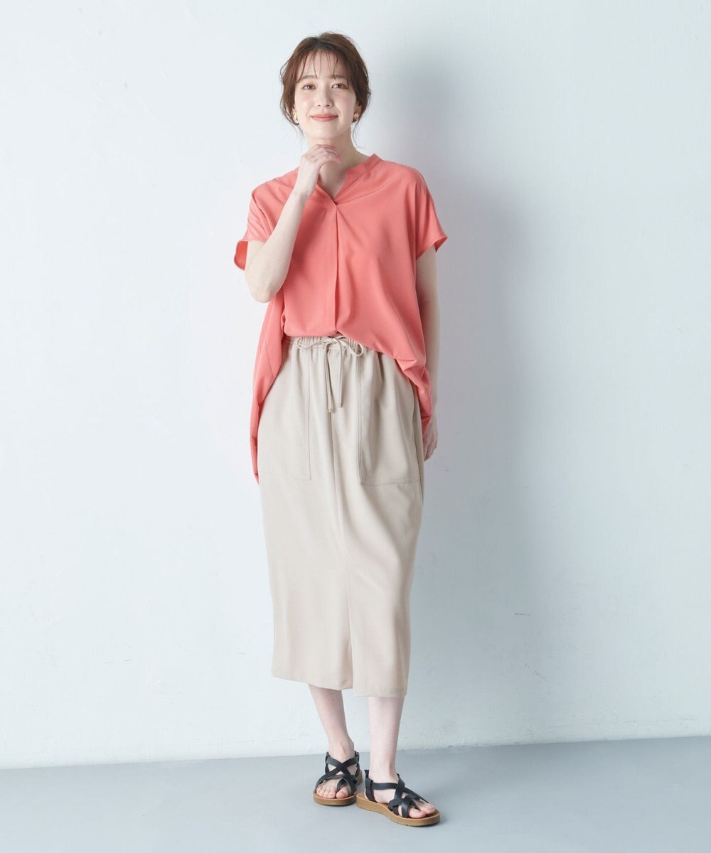 ANY 【接触冷感/UVケア/ウエストゴム/洗濯機可能】イージケアタイトスカート 